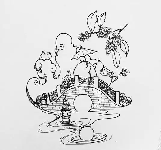 小白游历记之简笔画线描城市篇——杭州|西湖|杭州|桂花_新浪新闻