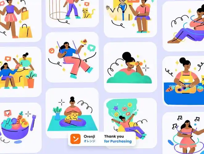 心理健康主题的彩色矢量扁平插画素材