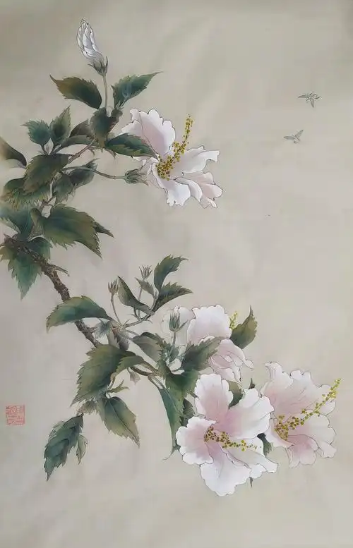 中国画工笔画杜鹃