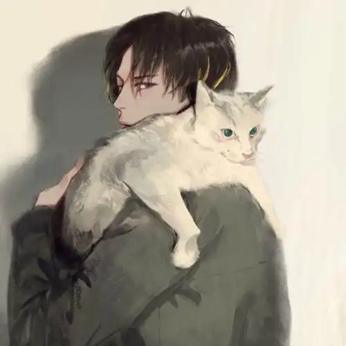 寂寞怀旧抱猫漫画男头图片