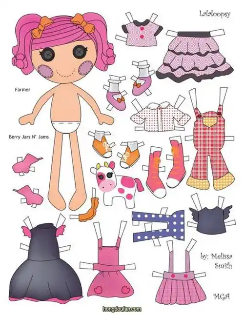 粉红色头发的万圣节娃娃公主贴纸换装a4打印图片下载