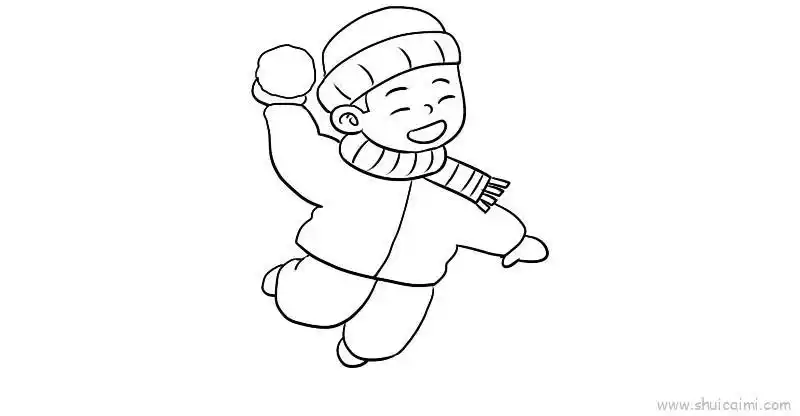 打雪仗儿童画怎么画 打雪仗简笔画简单