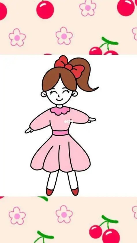 女生的简笔画幼儿园的