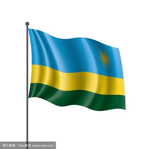卢旺达国旗,矢量插图在白色的背景