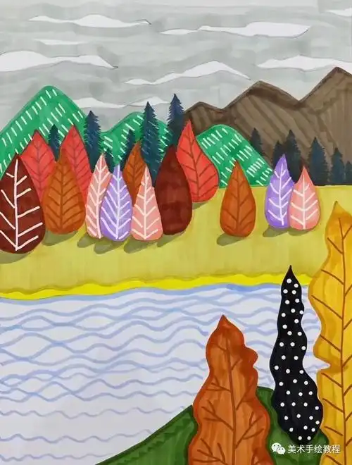 作品欣赏在绘画中,色彩是表现画面的重要手段,儿童对色彩的喜爱出于天