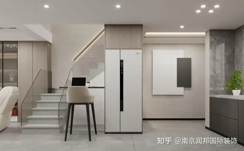 明发滨江新城跃层复式户型188平方米极简风格装修效果图南京润邦国际