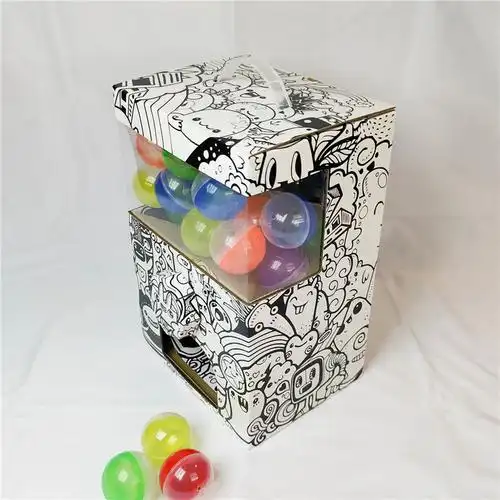 纸箱纸板diy派对小扭蛋机幼儿园义卖手工小朋友奖品扭扭蛋小怪兽侧透