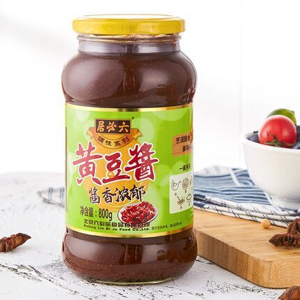 北京六必居黄豆酱800g瓶装拌面拌菜炸酱烹调豆瓣酱