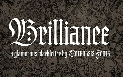 brilliance哥特纹身设计复古英文字体下载