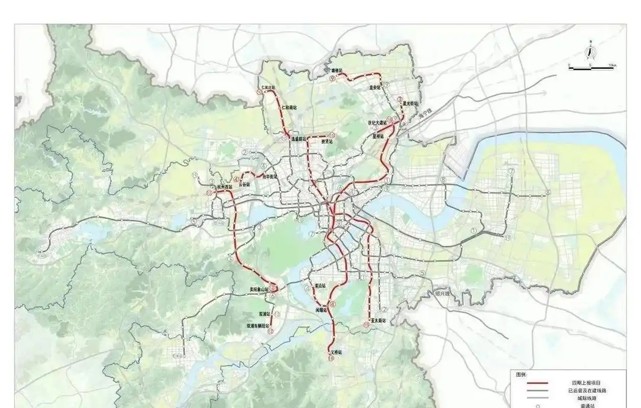 杭州地铁 4 号线三期(西延)工程线路长5km,设车站4座,其中换乘站2座