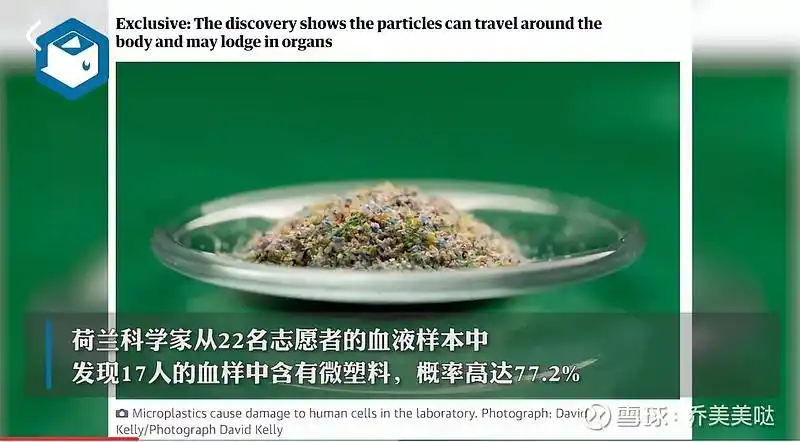 科学家首次在人体血液当中发现微塑料颗粒,可输送到全身.