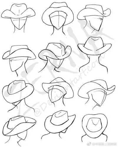 各种款式帽子的画法,转需学习!(各类人物服饰绘画视频教程:o网页链接)