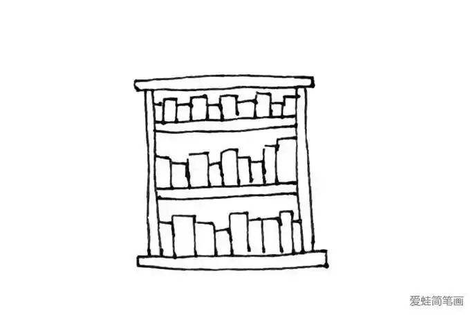 摆放图书简笔画