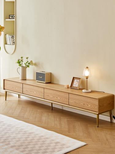 联邦家具官方北欧电视柜实木日式极简客厅地柜茶几组合现代轻奢原