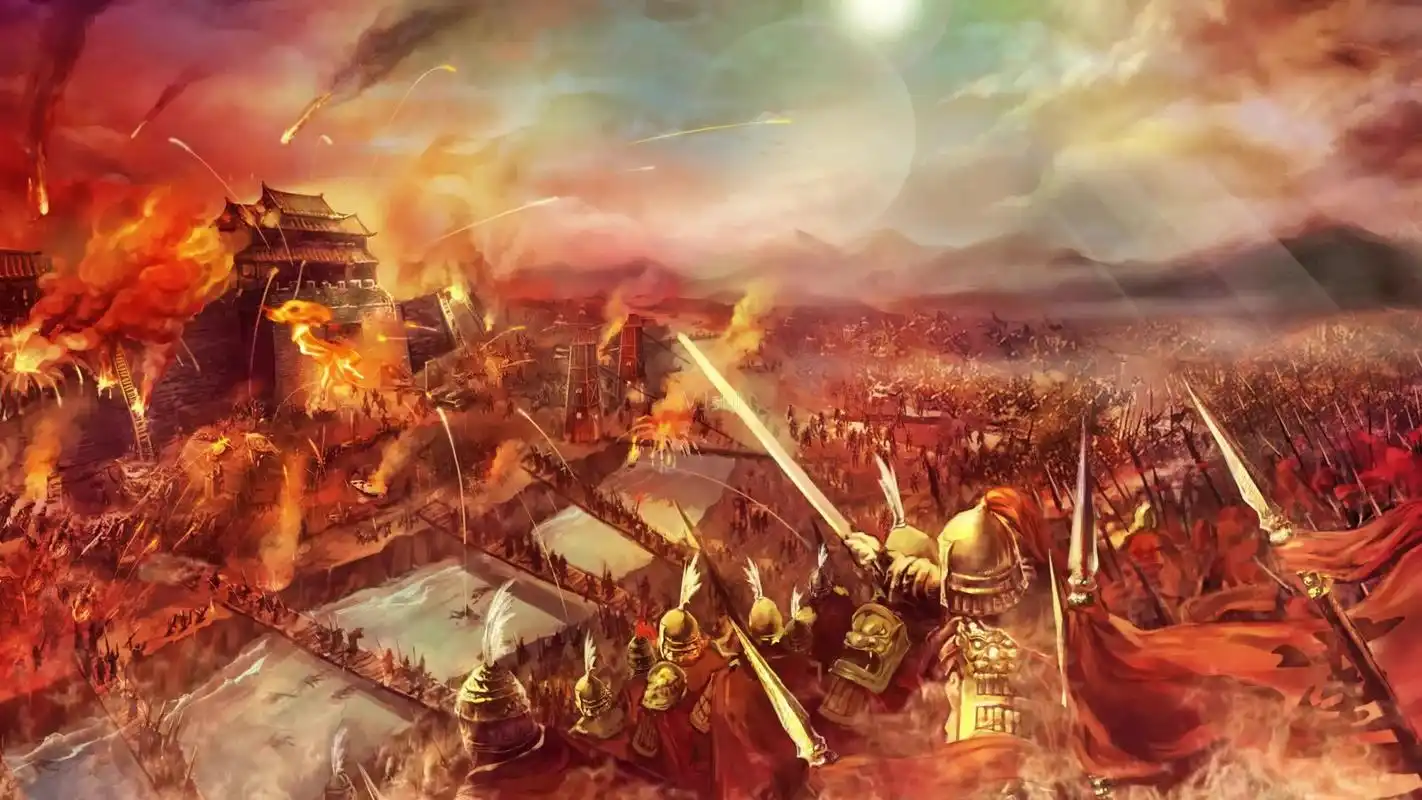 视频素材 舞台背景 场景背景 古代战争火焰战场 来自视频原始文件或