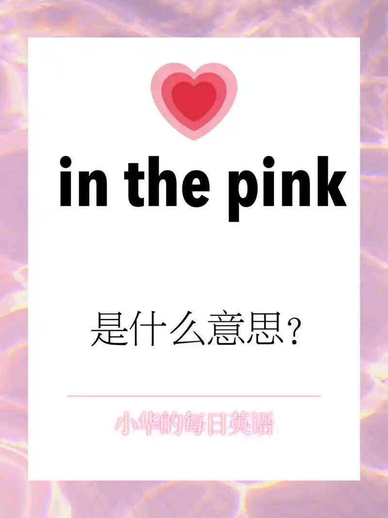 每日英语|"in the pink"是什么意思?9301               	 78