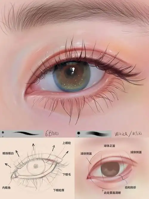 超简单的眼睛画法手绘教程procreate板绘