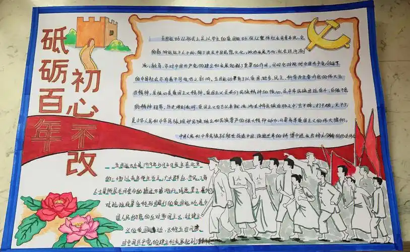党史手抄报百年党史初心不改