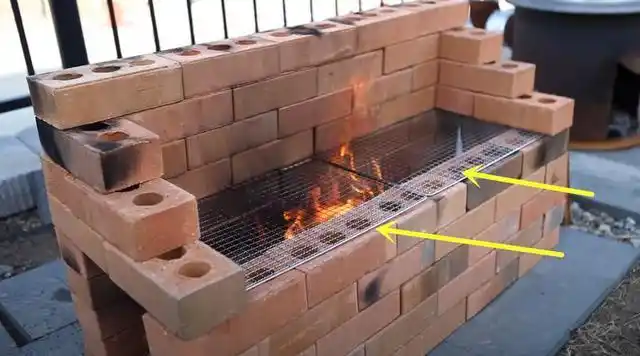 空心点_老爸不用水泥砂浆,空心砖垒起来,在院子里搭个烧烤台,简单方便