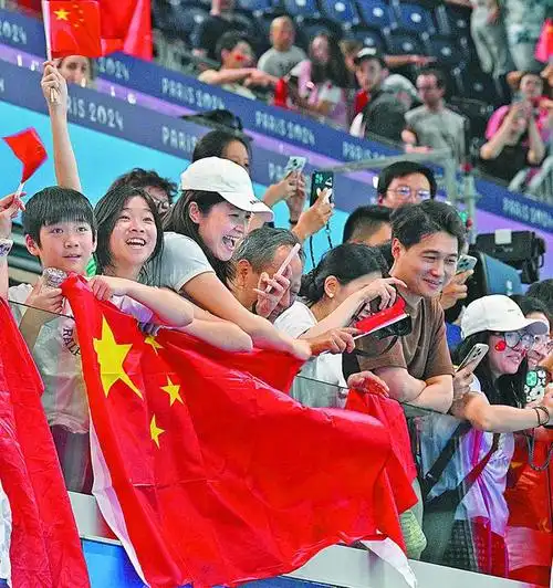 巴黎奥运观众席,挥舞国旗的他们很亮眼|乒乓球|羽毛球|东京奥运会