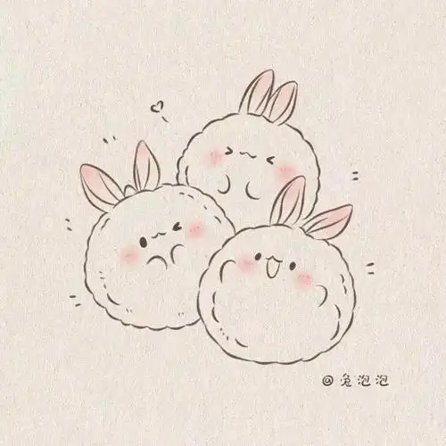 手绘可爱简笔画(附教程)64 三只小可爱