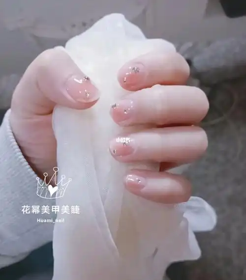 冰透果冻腮红晕染显白仙女甲清纯堆钻干净