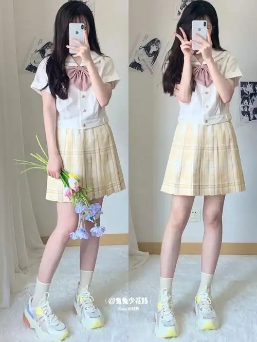 jk日常春夏奶油色冰淇淋穿搭get