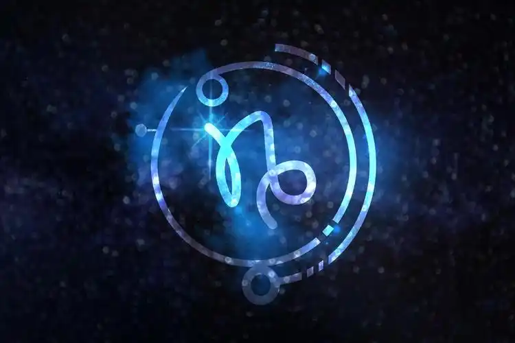 星座星座摩羯座在星空的映衬下