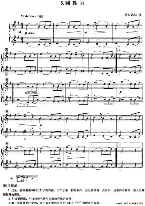 初级小提琴二重奏:圆舞曲