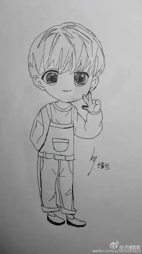 q版蔡徐坤简笔画教程