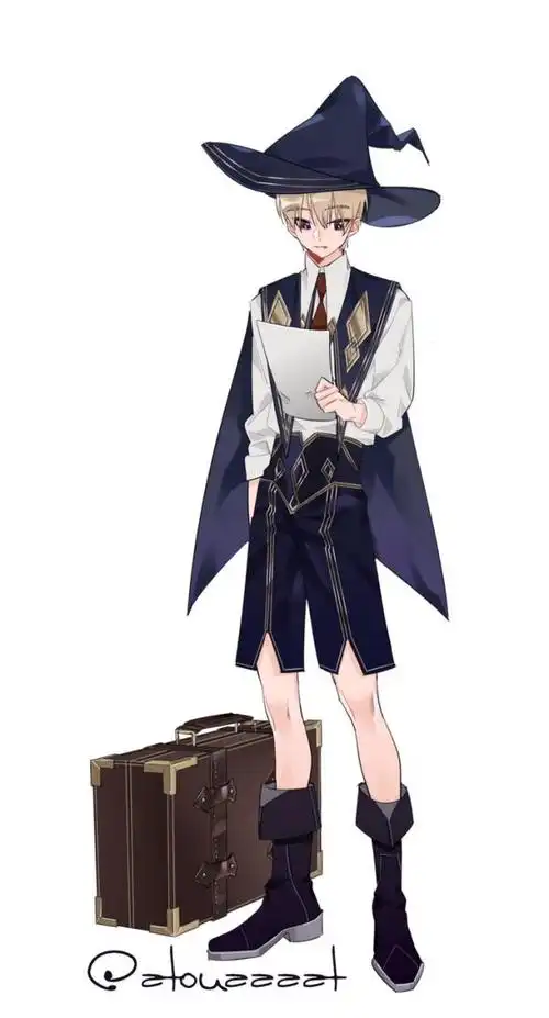 卡通人物绘画,帅气十足的男性魔法师