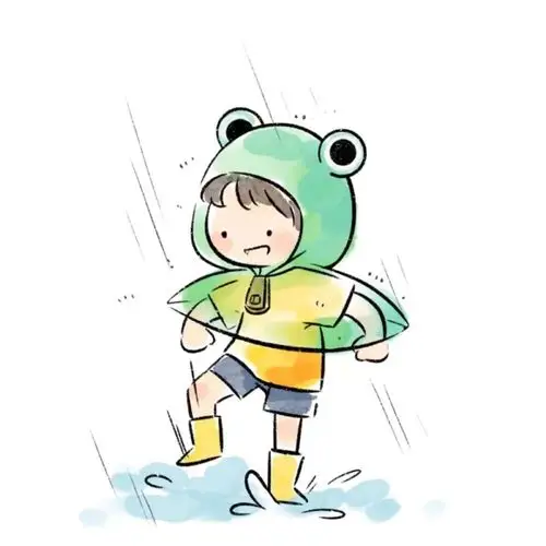 每天学一幅简笔画生动活泼的下雨小图适合新手