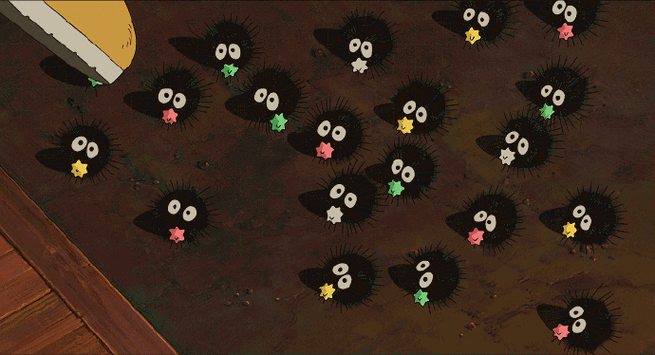 小孩子  《龙猫》成长树苗  《幽灵公主》小幽灵  《千与千寻》煤球