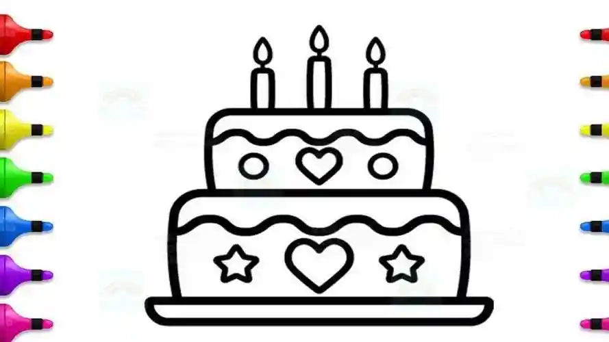 我是小画家:画漂亮生日蛋糕