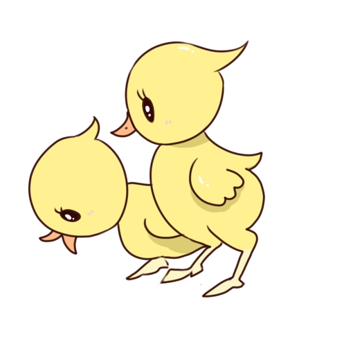 手绘卡通处暑黄色可爱鸭子