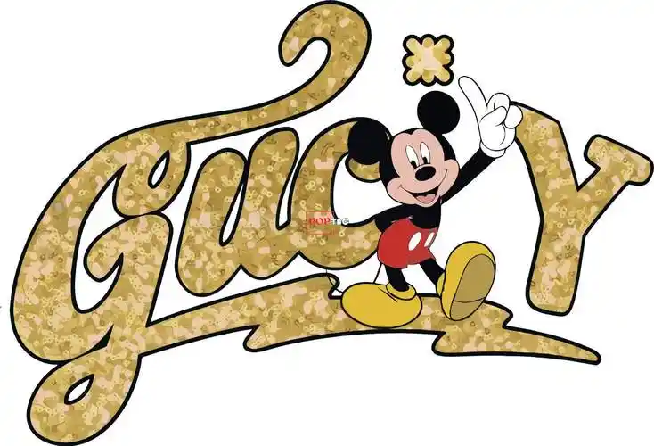 卡通动漫迪士尼米奇字母印花矢量图服装裁片t恤烫图印花花型素材