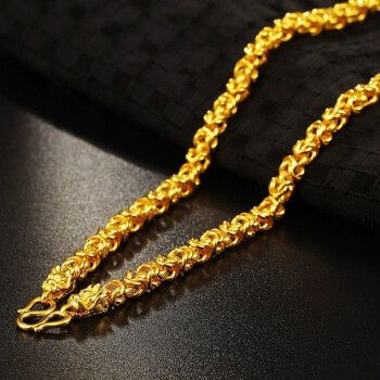 安必凡黄金项链男足金9999四方龙骨龙头项链男情人节礼物35克长约50cm