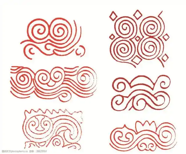 广西少数民族铜鼓雕纹样素材矢量