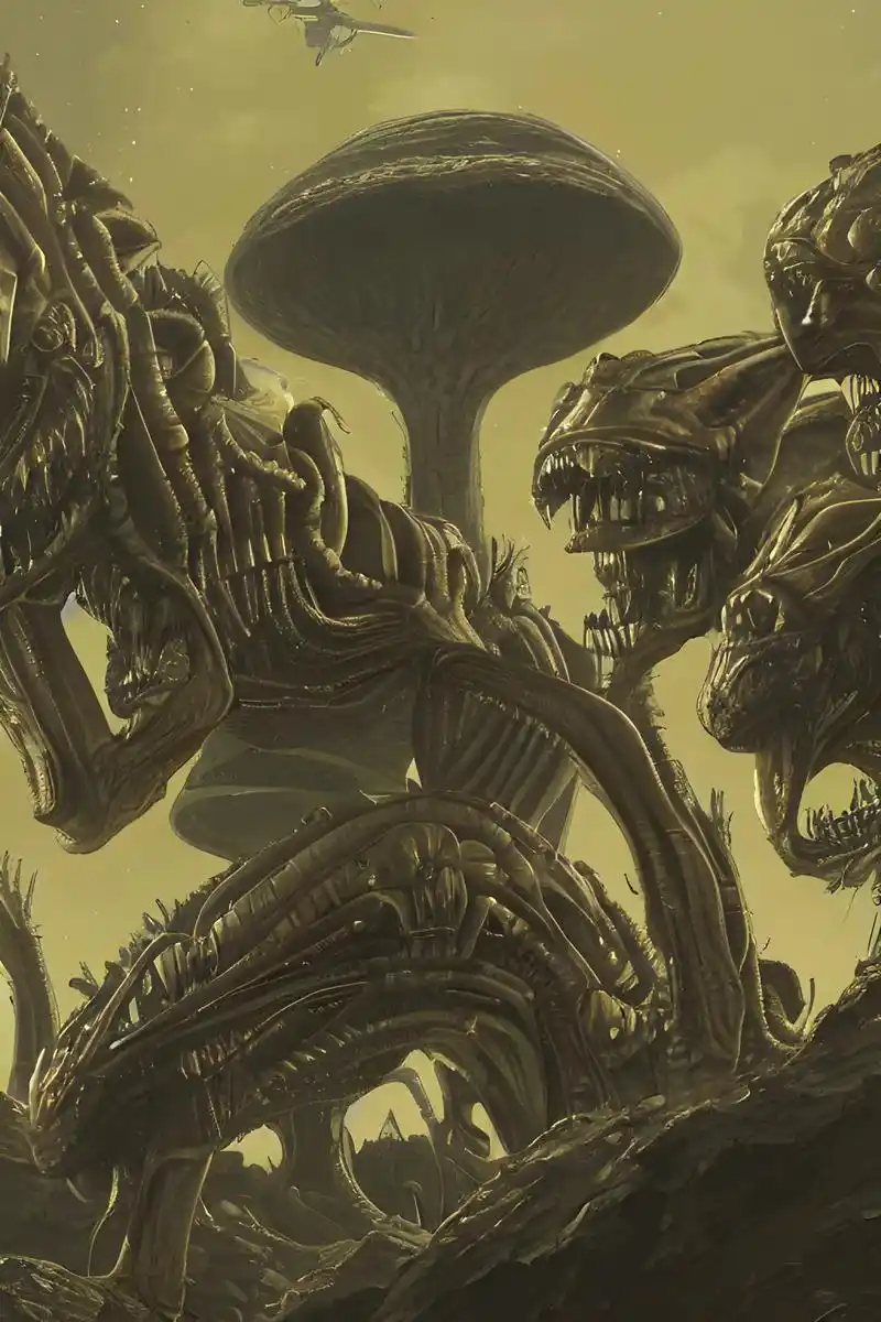 ai绘画.ai生成的一组"外星人入侵地球"绘画作品#外星人  - 抖音