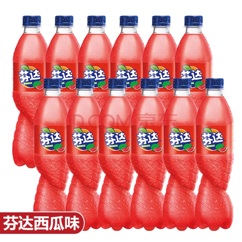 可口可乐 芬达 西瓜味 500ml*12瓶 碳酸饮料 果味汽水