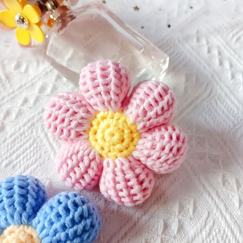 手工diy毛线钩织编织立体阿富汗花朵小红花挂件diy编织材料包