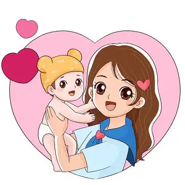 温馨卡通插画母亲节国际家庭日母婴妈妈用手围成桃心将婴儿的脚放在