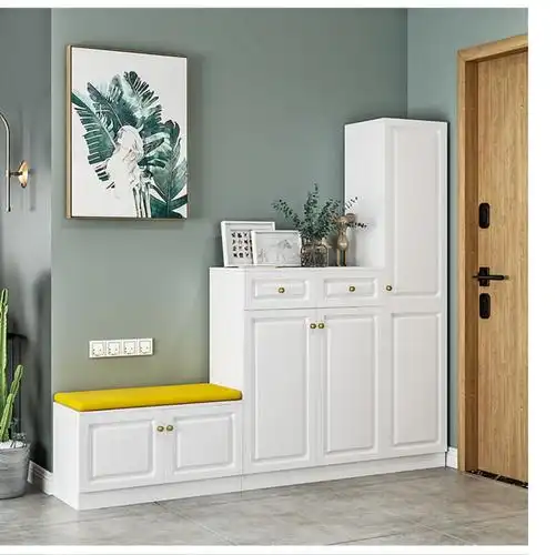 进门鞋柜可坐一体靠墙储物柜家用门口简约收纳柜入户玄关柜门厅柜