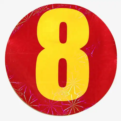 红底黄字座位标号贴纸