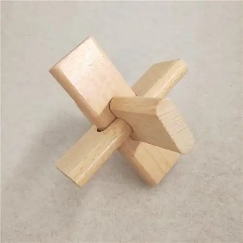 榉木笼中取珠取红球儿童益智早教木制孔明鲁班锁拼装玩具榉木取珠