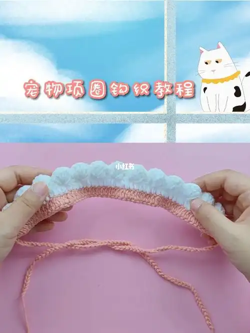钩织教程丨宠物项圈有了谁能给我送个猫来