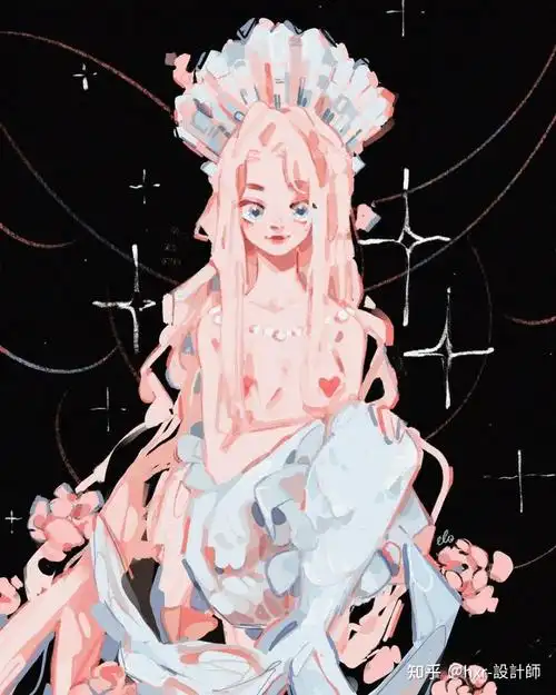 插画师 elohimes(ins) 风格独特的二次元粉色系的插画 配色绝了!