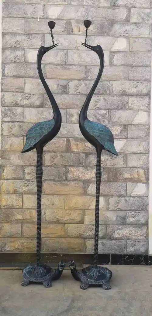 铜雕鹤登仙鹤大型纯铜铜制品道观家居装饰工艺品摆件雕塑