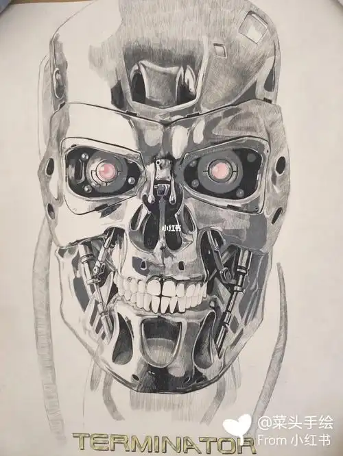 素描手绘终结者t800