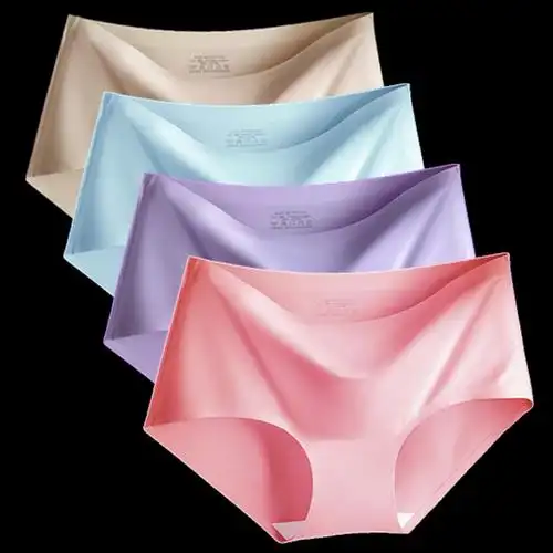 内裤女冰丝无痕女士中腰夏女生大码性感短裤视频